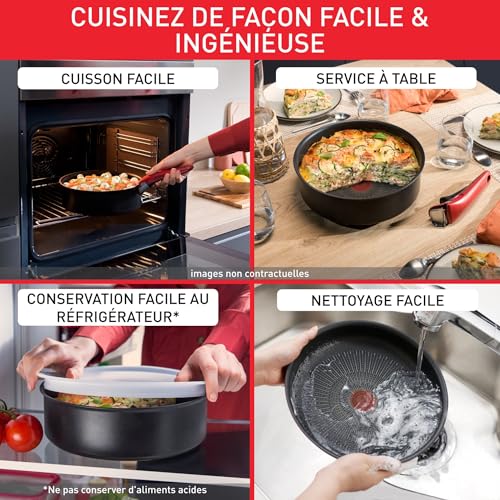 51plr9otydl 1.jpg Tefal Ingenio Enjoy - Batterie de cuisine 5 pièces légèresavec technologie Light Tech et poignées amovibles pour la cuis