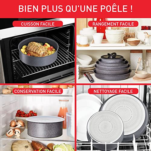 51rfwvphufl.jpg Tefal Ingenio Batterie de cuisine 8 pièces, induction, revêtement antiadhérent, empilable, poignée amovible, compatible