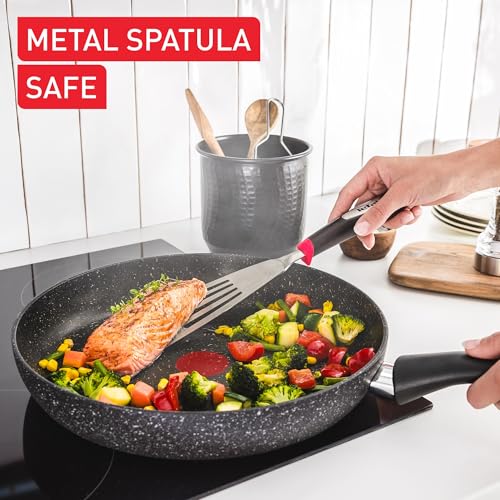 51tk6np8uil.jpg Poêle à frire Tefal E1050245 pierre de titane 20 cm anti-adhésif haute performance et adaptée à plaques électriques et i