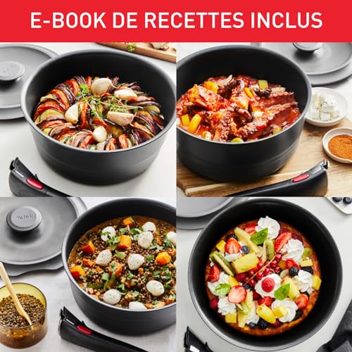 51tv0asep7l.jpg Tefal Ingenio Lot 6 Pièces Induction Fonte d’Aluminium Compatible Lave-Vaisselle Cocottes et Poêles