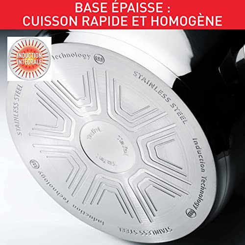 51ub6crzovl 1.jpg Poêle Tefal Comfort Max 20 cm Induction Antiadhésif Haute Qualité Acier Inoxydable Indicateur Thermo-Spot Poignée Isolée