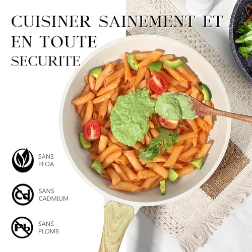 51v6c2vgonl.jpg Poêle à frire GiPP antiadhésive en céramique saine et non toxique - Adaptée à l'induction - Sans PFAS et PFOA