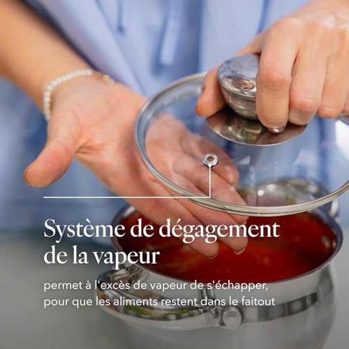 51w2blebdll.jpg FLORINA Marmite Inox 6 l OLIVER I Diamètre de 24 cm I Convient à l'Induction et tous Les Feux I Casserole Acier Inoxydab