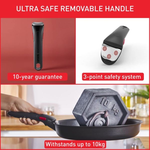 Tefal Ingenio Easy ON Set de Casseroles et Poêles, 10 Pièces Empilables, Poignée Amovible, Gain de Place, Antiadhésif, N