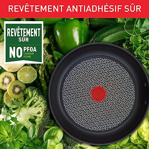 61cgmtt gml.jpg Poêles Tefal Duetto A704S363 Induction 20/24/28 cm Acier Inoxydable Antiadhésif Cuisson Saine Thermostatique Mojave
