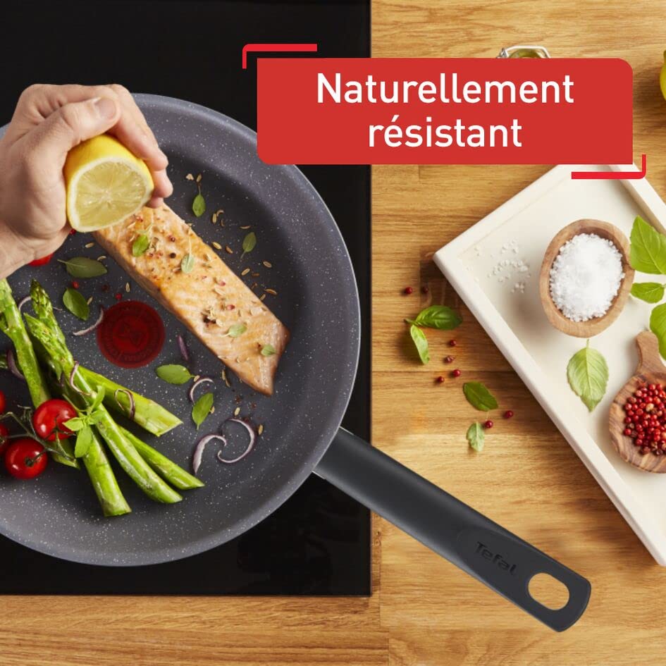 61ttyue7g4l.jpg Poêles Tefal Natural On Lot 3, Induction, Antiadhésif, Cuisine Professionnelle, Fabriquées en France, 20/24/26 cm, Eco-R