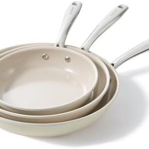 Redchef Set de 3 Poêles céramique induction | Sans PTFE PFAS PFOA | Pour tous les types de plaques | Faciles à nettoyer