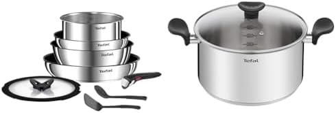 31slgx9drl. ac .jpg Tefal Ingenio Batterie de cuisine 8 pièces acier inoxydable haute qualité, induction et faitout 24 cm, cocottes et poêle