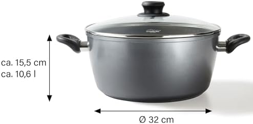 31uclqpm0l. ac .jpg STONELINE Casserole 28 cm Gris - Revêtement Antiadhésif avec Particules de Pierre - Compatible Four et Induction - Couve