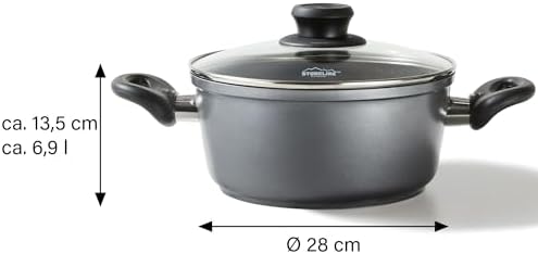 31exkweivhl. ac .jpg STONELINE Casserole 28 cm Gris - Revêtement Antiadhésif avec Particules de Pierre - Compatible Four et Induction - Couve