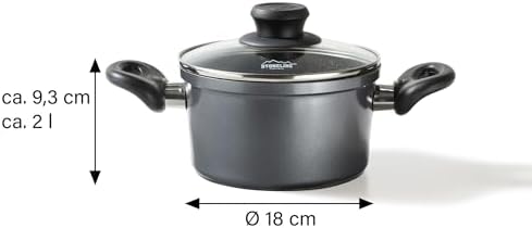 31hprp9n3ll. ac .jpg STONELINE Casserole 28 cm Gris - Revêtement Antiadhésif avec Particules de Pierre - Compatible Four et Induction - Couve