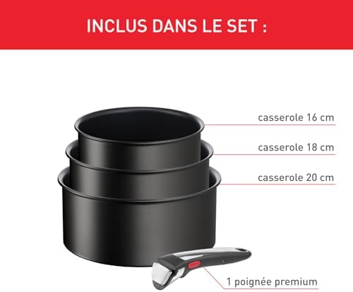 31xnetwkryl. ac .jpg Tefal Ingenio Unlimited - Batterie de cuisine 8 pièces, Convient aux Familles Actives - Poêle 28 cm & Casseroles 16/18/2