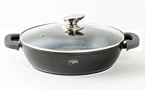 31z1yeoomol. ac .jpg Cheffinger Sauteuse 32 cm noire | Cocotte anti-adhésive pour induction | Cocotte avec couvercle en verre pour cuisinier