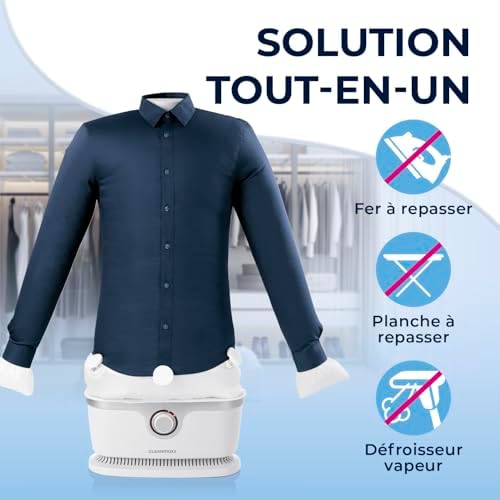 415ukm5saol. ac .jpg CLEANmaxx Repassage automatique de chemises PRO | Innovant & efficace pour chemises, chemisiers & t-shirts | Simplifie l