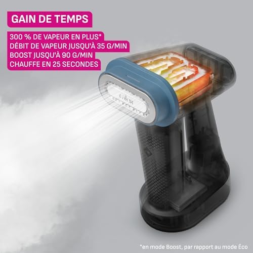 415eidkgu3l. ac .jpg Calor Pure Force 2en1 Défroisseur/Fer 1800W Rose Métallisé/Blanc Neige Prêt en 25s Autonomie 12min