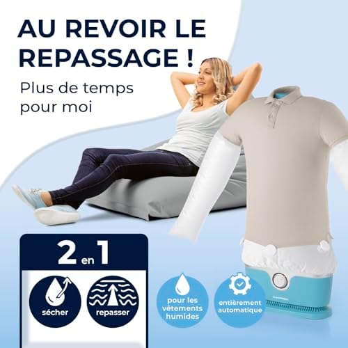41a1cd99phl. ac .jpg CLEANmaxx Repassage automatique de chemises PRO | Innovant & efficace pour chemises, chemisiers & t-shirts | Simplifie l