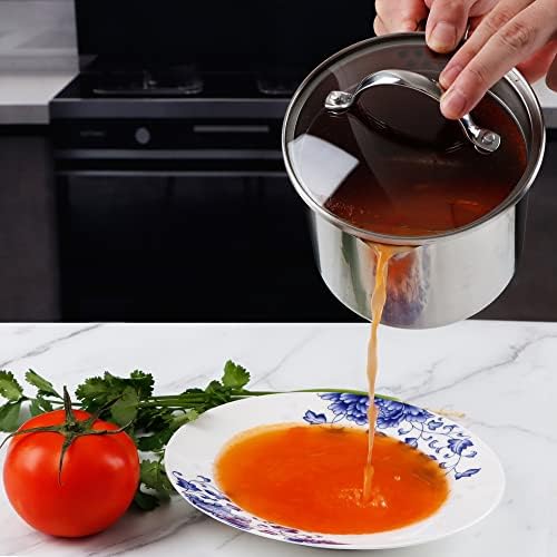 41hy03lgrvl. ac .jpg Saucepan en acier inoxydable de 1,5 pinte : concevez vos recettes avec cette casserole à sauce filtrante pour cuisiniers