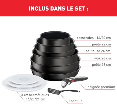 41nh8rbwqal. ac 1.jpg Tefal Ingenio Batterie de cuisine 10 pièces, Revêtement antiadhésif, Cuisine en famille