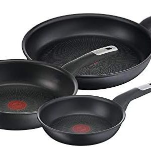 Tefal Unlimited G25591 - Poêles et wok 24/28 cm + 28 cm Anti-adhésif & Anti-rayures | Signal Thermique | Nettoyage Facil