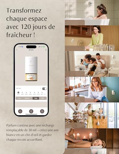 41vhbla5itl. ac .jpg Diffuseur d'huiles essentielles parfum maison smart SF101S - Ultrasonique sans eau, 100% végétal, aromathérapie 120 jour