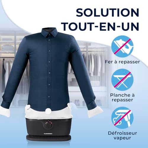 41vzudhifnl. ac .jpg CLEANmaxx Repassage automatique de chemises PRO | Innovant & efficace pour chemises, chemisiers & t-shirts | Simplifie l