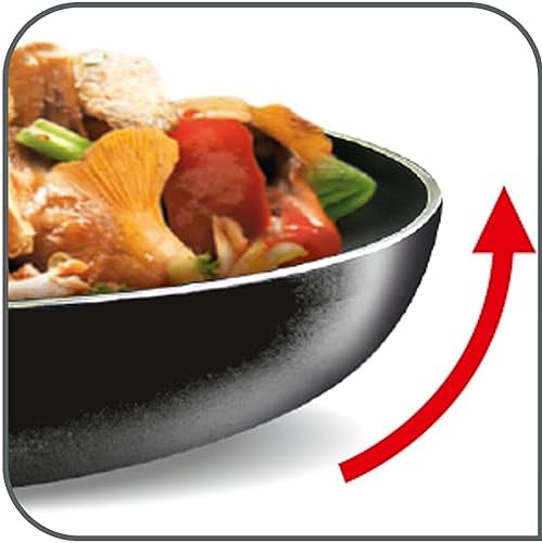 41wgucuzyel. ac .jpg Poêle à frire Tefal D52608 noire, antiadhésif en titane, 32 cm, indicateur de température, nettoyage facile, technologie