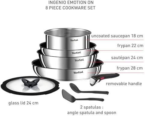 41yvz kwkl. ac .jpg Tefal Ingenio Emotion L897SK04 Batterie de cuisine 20 pièces, induction, antiadhésif, empilable, compatible lave-vaissel