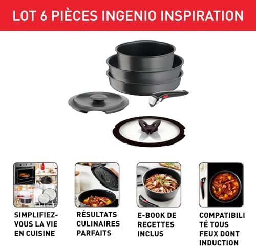 41zjkladlbl. ac 1.jpg Tefal Ingenio Batterie de cuisine 10 pièces, Revêtement antiadhésif, Cuisine en famille