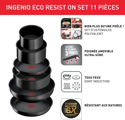 41al1j6eqxl. ac 1.jpg Tefal Ingenio Batterie de cuisine 10 pièces, Revêtement antiadhésif, Cuisine en famille