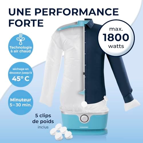 41bubf9cbxl. ac .jpg CLEANmaxx Repassage automatique de chemises PRO | Innovant & efficace pour chemises, chemisiers & t-shirts | Simplifie l