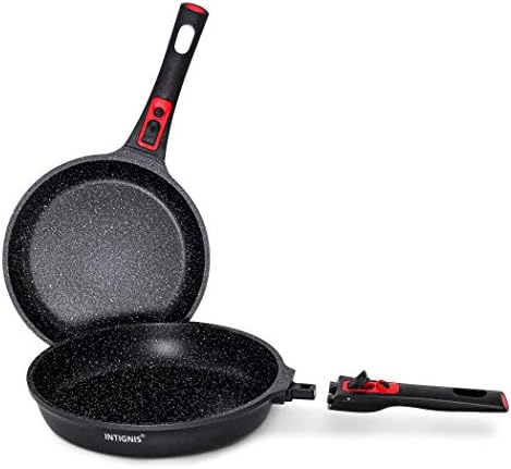 41e1tpz7s0l. ac .jpg INTIGNIS Poêles céramique antiadhésives 24 & 28 cm – poignées amovibles – résistant 220 °C – sans PFOA/PTFE/PFAS – induc