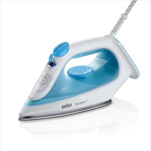 Braun TexStyle 1 SI1050BL Fer à Repasser Vapeur Bleu 2000W Réservoir 220ml Coup de Vapeur Fort Semelle Super Céramique