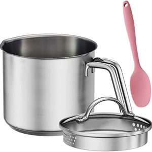 Saucepan en acier inoxydable de 1,5 pinte : concevez vos recettes avec cette casserole à sauce filtrante pour cuisiniers