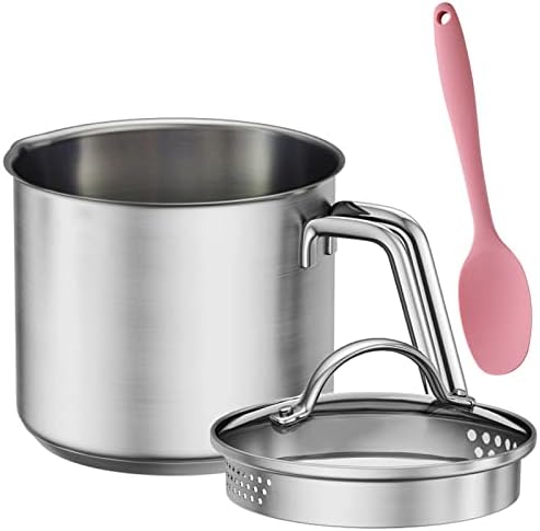 41jvpw1ynzl. ac .jpg Saucepan en acier inoxydable de 1,5 pinte : concevez vos recettes avec cette casserole à sauce filtrante pour cuisiniers