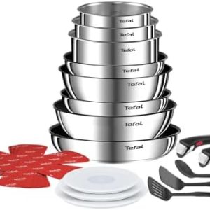 Tefal Ingenio Emotion L897SK04 Batterie de cuisine 20 pièces, induction, antiadhésif, empilable, compatible lave-vaissel