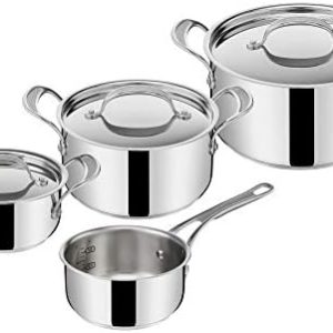 Tefal Jamie Oliver Cook's Classics E307S734 Lot de 7 casseroles inoxydables - Pinceau de cuisson universel - 16 cm et 20