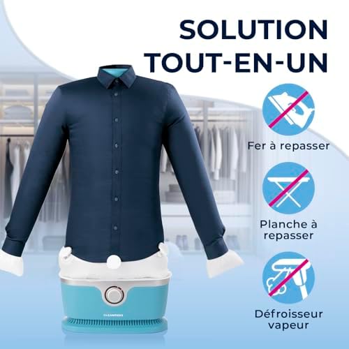 41tuaxbeppl. ac .jpg CLEANmaxx Repassage automatique de chemises PRO | Innovant & efficace pour chemises, chemisiers & t-shirts | Simplifie l