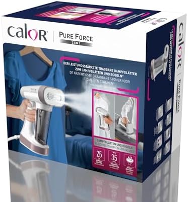 41v c7c9nyl. ac .jpg Calor Pure Force 2en1 Défroisseur/Fer 1800W Rose Métallisé/Blanc Neige Prêt en 25s Autonomie 12min