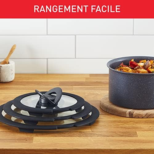 41xblobymyl. ac .jpg Couvercle égouttoir Tefal Ingenio Inox et Noir, Rangement facile, Multidiamètre L9829402