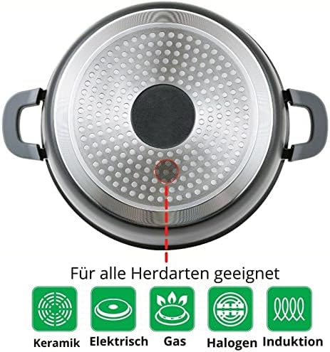 510mgebfczl. ac .jpg Cheffinger Sauteuse 32 cm noire | Cocotte anti-adhésive pour induction | Cocotte avec couvercle en verre pour cuisinier