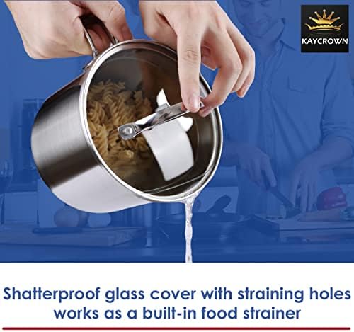 513f4qbsil. ac .jpg Saucepan en acier inoxydable de 1,5 pinte : concevez vos recettes avec cette casserole à sauce filtrante pour cuisiniers