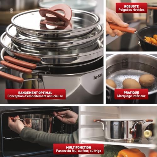 517kmxaeukl. ac 1.jpg Tefal Ingenio Batterie de cuisine 10 pièces, Revêtement antiadhésif, Cuisine en famille