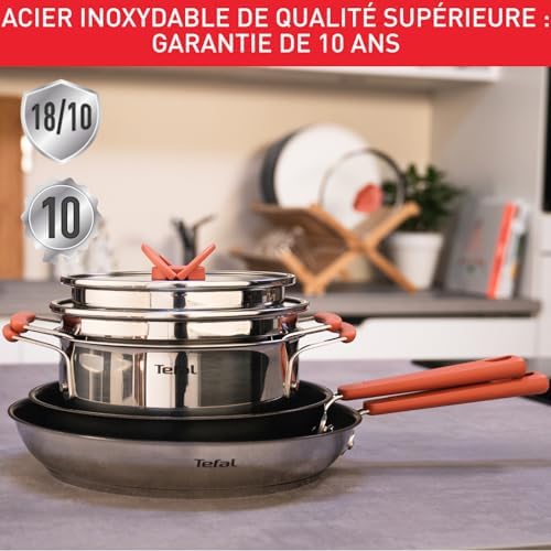 51czcnlxe3l. ac .jpg Tefal Ingenio 11 pièces, induction, revêtement antiadhésif, écolo, poêles et casseroles empilables, compatible lave-vais