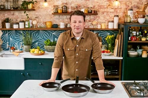 51k9yt7sbjl. ac .jpg Poêle Tefal Jamie Oliver anti-adhésive inoxydable 24 cm avec signal thermique durable et revêtement en silicone-compatib