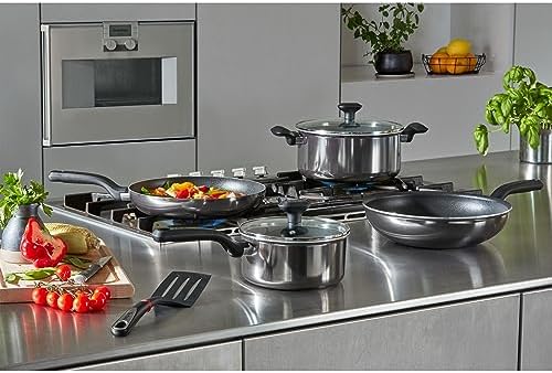 51ok3puxyl. ac .jpg Poêle à frire Tefal D52608 noire, antiadhésif en titane, 32 cm, indicateur de température, nettoyage facile, technologie