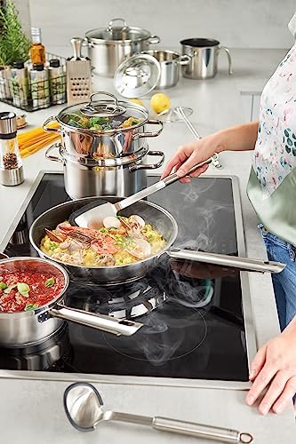 51qkbicrtql. ac .jpg RÖSLE ELEGANCE Set de 3 Poêles à Frire Inox Anti-Adhésif - Convient pour Induction et Lave-Vaisselle - Cuisine Professio