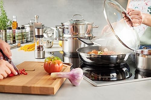 51hthx4lkbl. ac .jpg RÖSLE ELEGANCE Set de 3 Poêles à Frire Inox Anti-Adhésif - Convient pour Induction et Lave-Vaisselle - Cuisine Professio