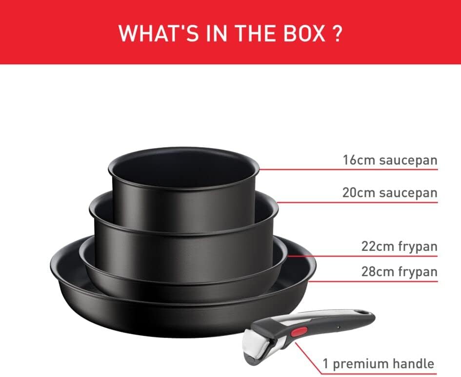 51u8byuxrel. ac .jpg Tefal Ingenio Unlimited ON L3959543 - Poêles et casseroles antiadhésives 22 et 28 cm, nettoyage facile, indicateur de ch