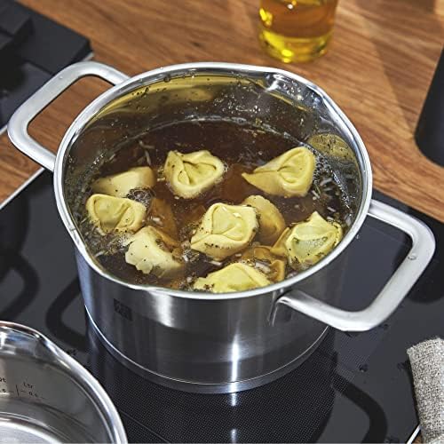 51y7nhg8mdl. ac .jpg ZWILLING Batterie de Cuisine TrueFlow, Acier Inoxydable, Fonction Verseuse, Cuisine Professionnelle, 5 Pièces, Argent In