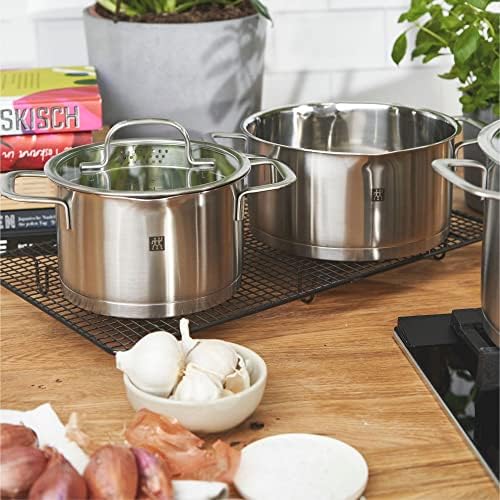 51y8xykcgxl. ac .jpg ZWILLING Batterie de Cuisine TrueFlow, Acier Inoxydable, Fonction Verseuse, Cuisine Professionnelle, 5 Pièces, Argent In